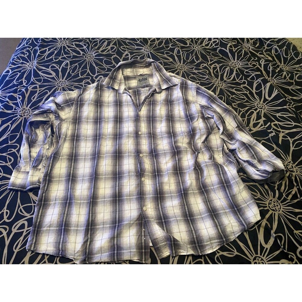 Midtown Shirt Men's 3XL Long Sleeve Dress Button Cotton Gray Black